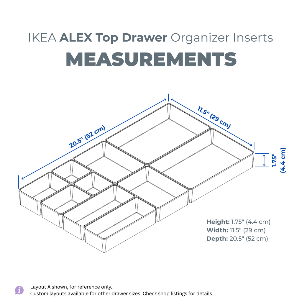 IKEA ALEX Drawer Insert Organizer | Desk Drawer Organizer for Stationery, Beauty & Home Office – Top Drawer
