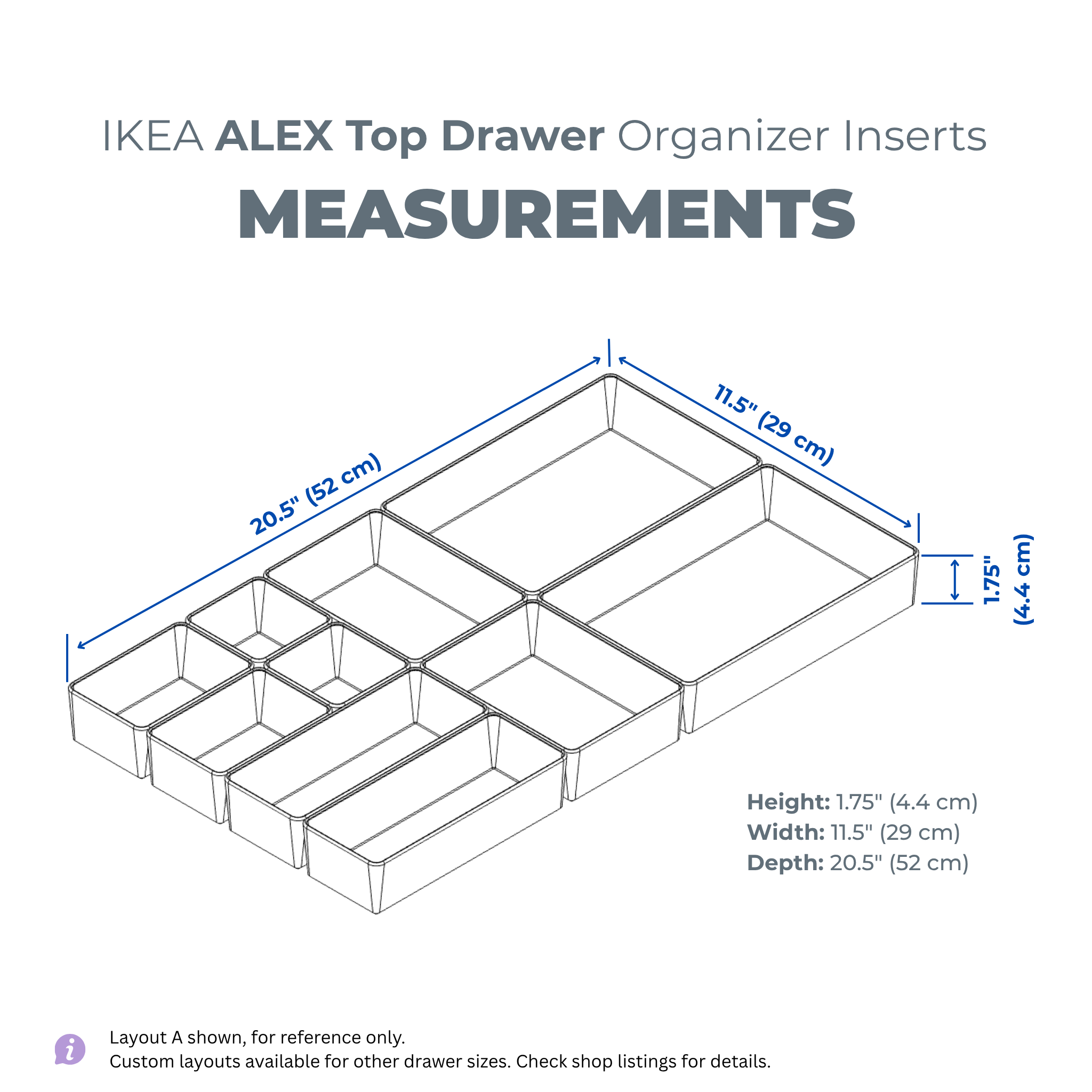 IKEA ALEX Drawer Insert Organizer | Desk Drawer Organizer for Stationery, Beauty & Home Office – Top Drawer