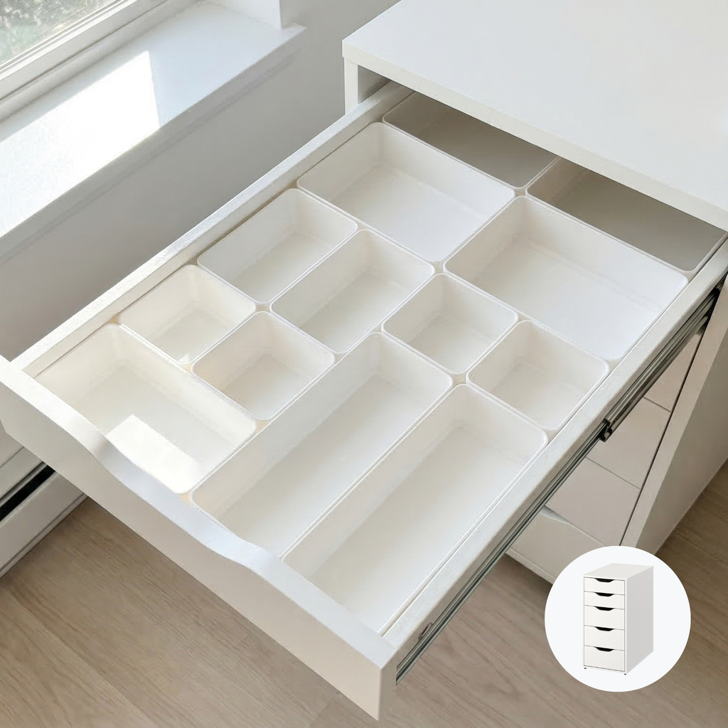 IKEA ALEX Drawer Insert Organizer | Desk Drawer Organizer for Stationery, Beauty & Home Office – Top Drawer