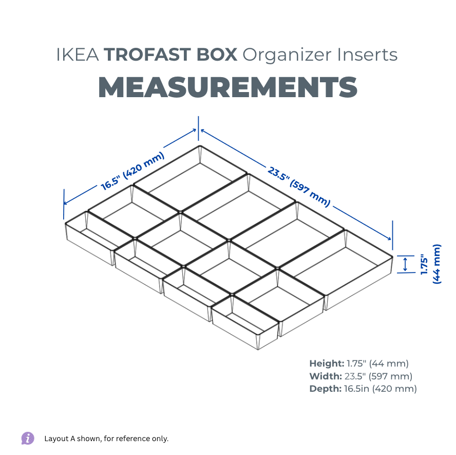 Modular Drawer Organizer for IKEA Alex Wide 6-Drawer Unit