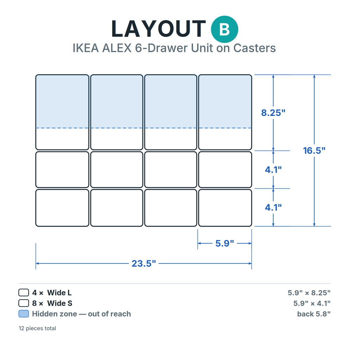 ALEX 6-Drawer Layout B
