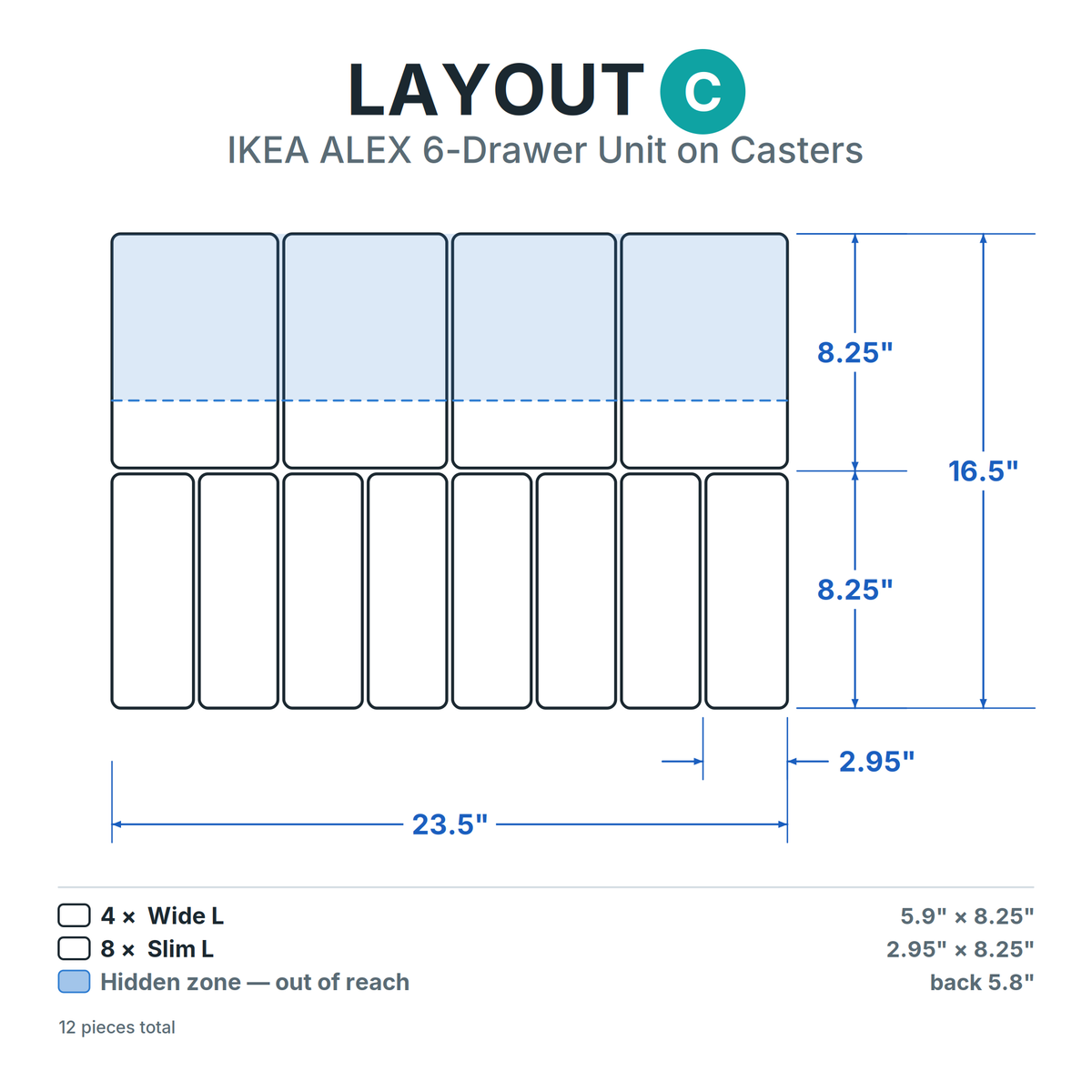 ALEX 6-Drawer Layout C