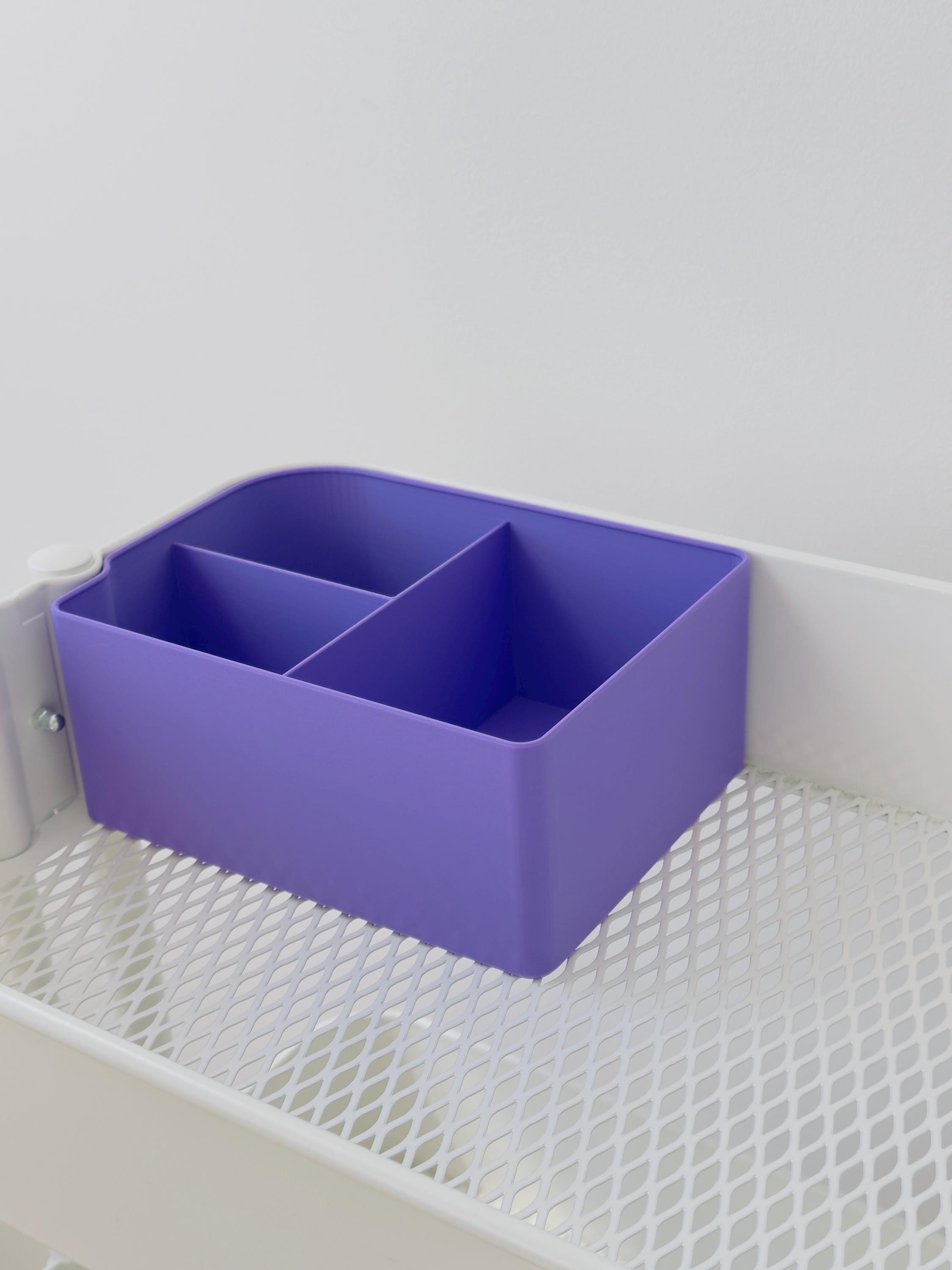 Cart Organizer Bins for IKEA Raskog, 4 PC Set | 3D Printed Storage Inserts | Custom Cart Dividers | Kitchen Office & Craft Organization