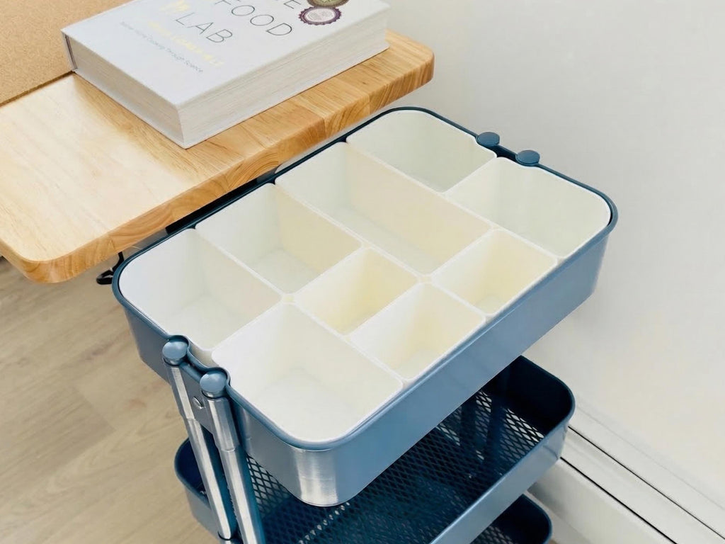 Teacher Cart Organizer Bins for IKEA Raskog | Classroom Supply Sorting Inserts for Rolling Trolley, Homeschool & School Organization