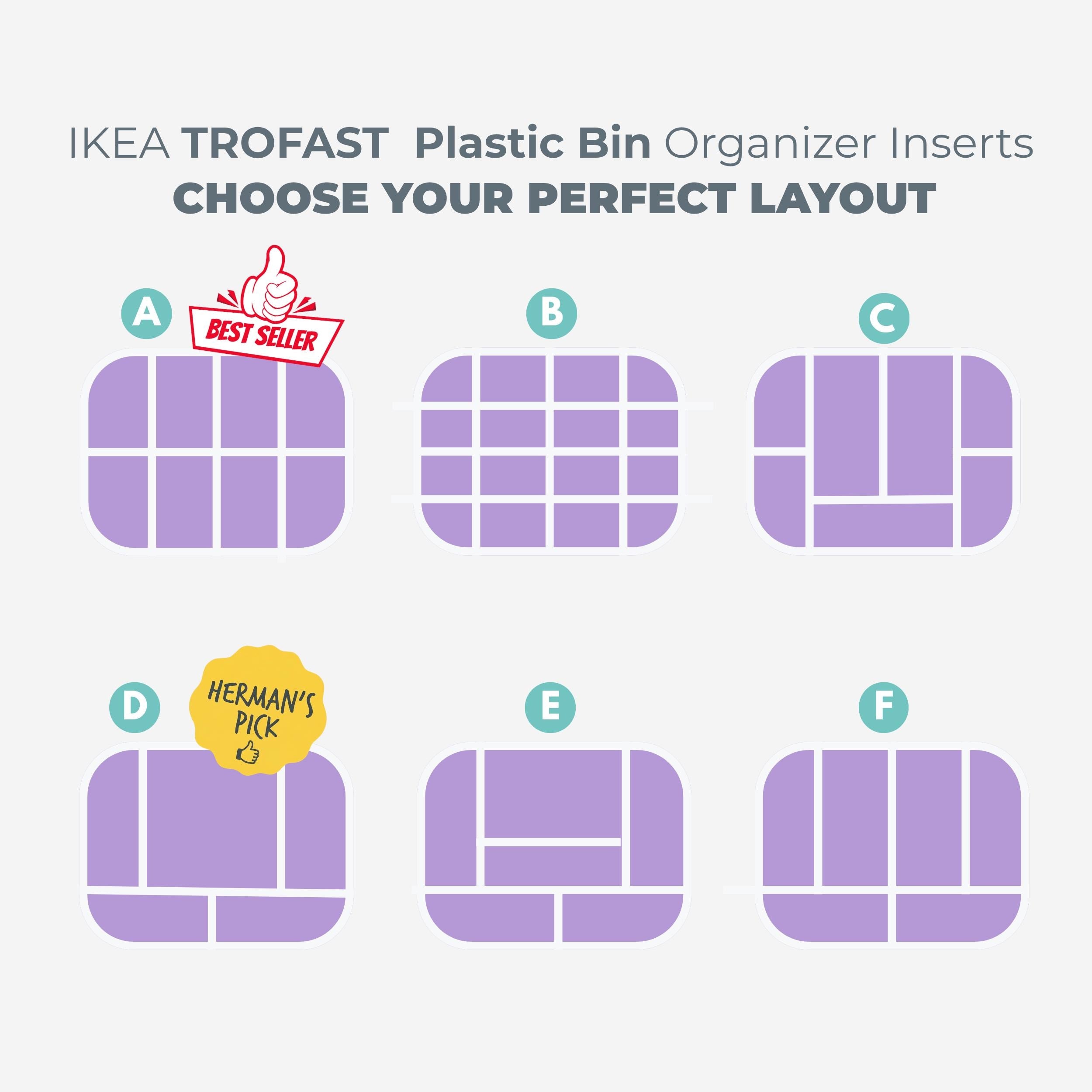 Makeup Storage Tray Inserts for IKEA Trofast Bin | Modular Organizer for Palettes, Lipstick & Skincare, Beauty Drawer Organization