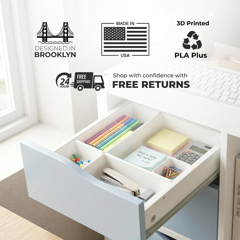 Modular Drawer Organizer Inserts for IKEA Kallax Drawer Insert, 2-Drawer Set, Mix & Match Layouts