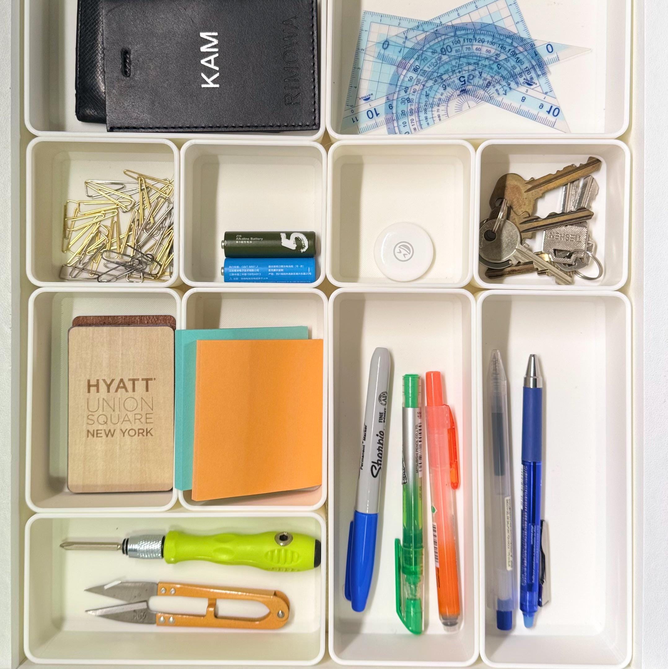 Drawer Organizer 1.75” tall Insert for IKEA Alex Wide Drawer Unit Top Drawers, Modular Divider Tray for Makeup, Craft, Office, Custom Layout