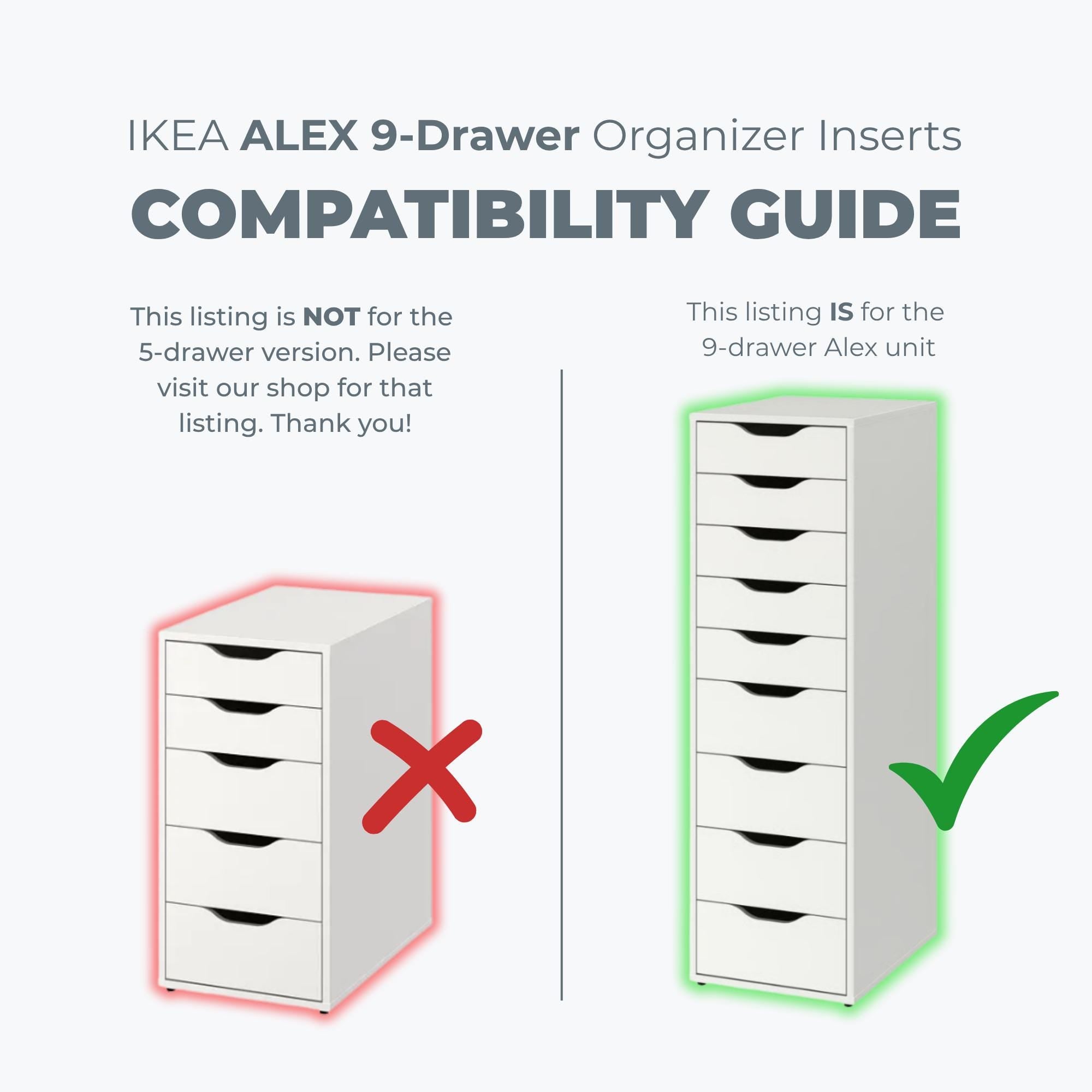 Modular 1.75" Organizer Inserts | Custom-Designed for IKEA's 9-Drawer Alex, Modular for Perfect Fit and Versatility