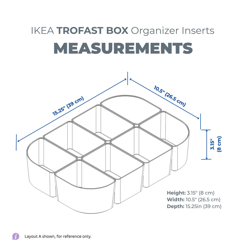 Craft Supply Organizer Tray Inserts for IKEA Trofast Bin | Modular Storage Trays for Beads, Sewing Notions & Art Supplies