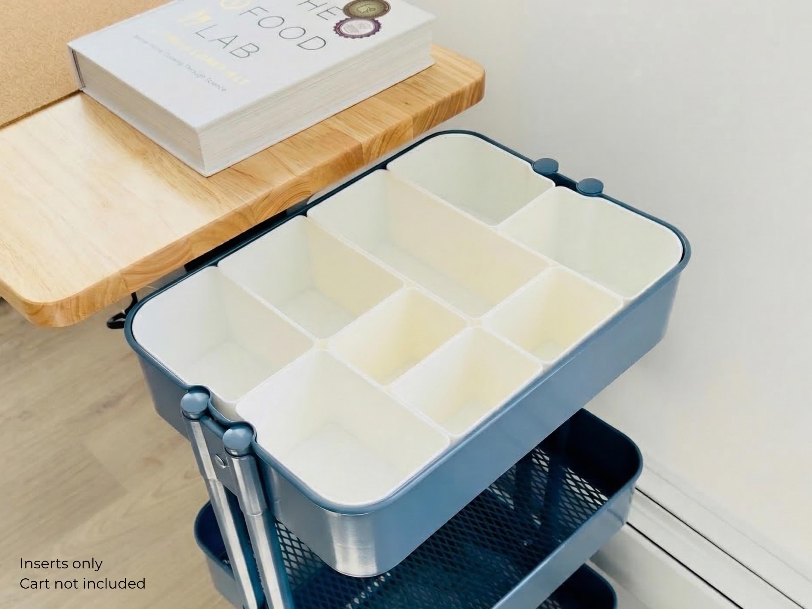 Modular Cart Organizer for IKEA Raskog & Other Carts | 3D Printed Storage Bins for Kitchen Office Craft Organization