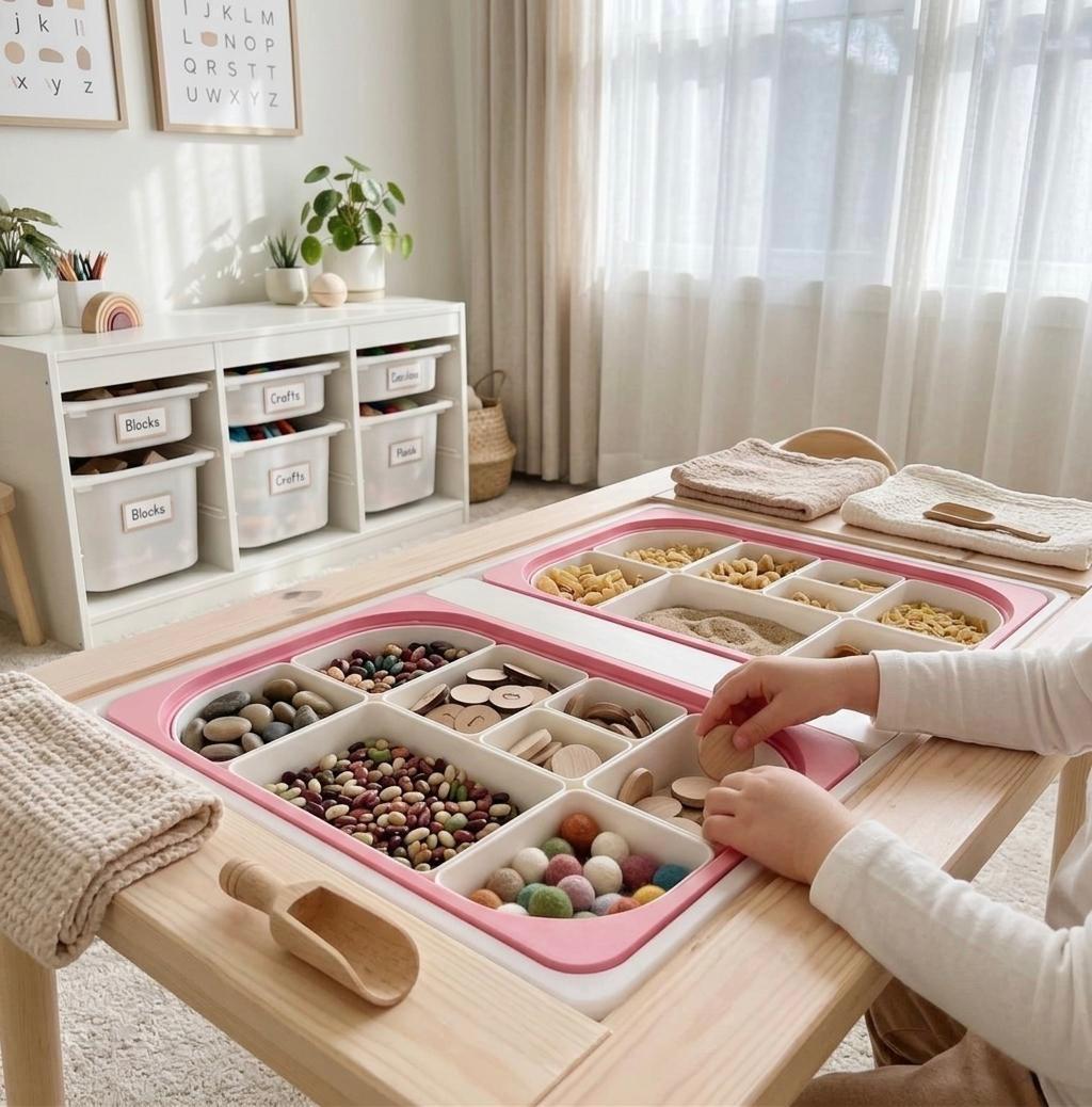 Montessori Sensory Bin Tray Inserts for IKEA Trofast | Modular Sorting Trays for Sensory Play, Daycare & Preschool Classroom Organization