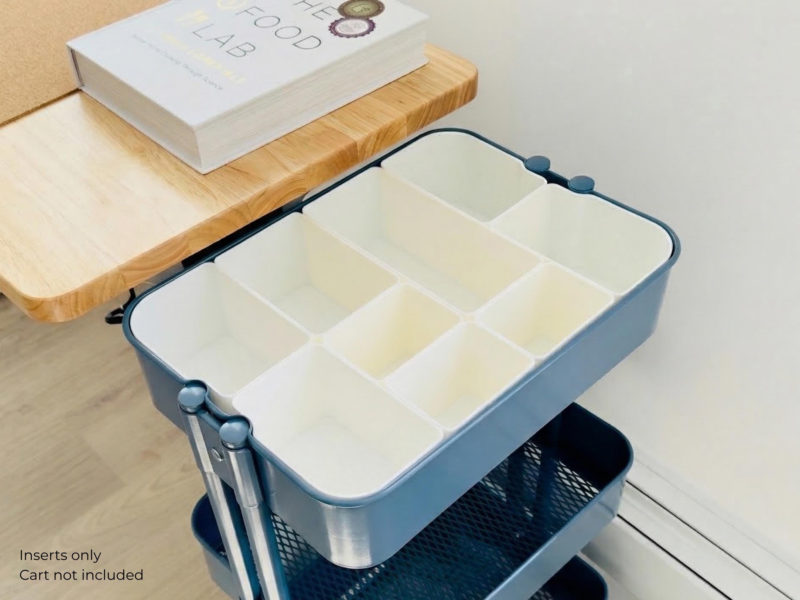 Makeup Storage Cart Organizer for IKEA Raskog | Modular Beauty Cart Bins for Cosmetics, Skincare & Content Creator Setups