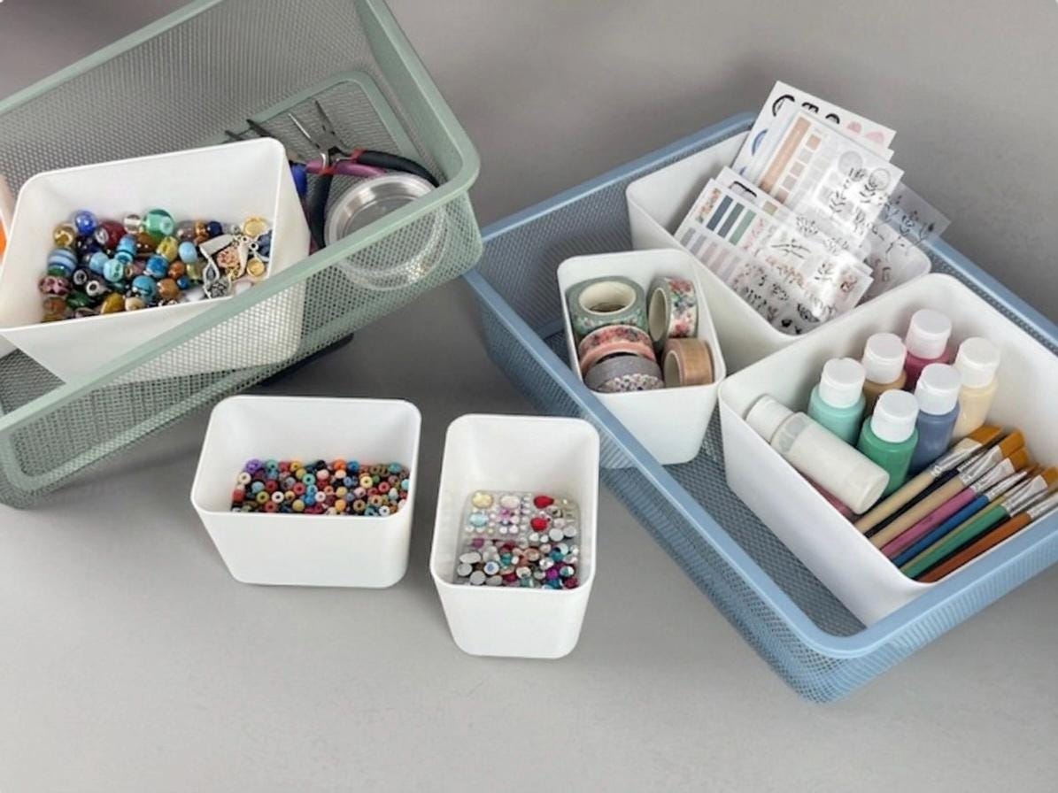 Modular Organizer Inserts for IKEA Trofast Mesh Bins | Craft Supply Storage Bin System