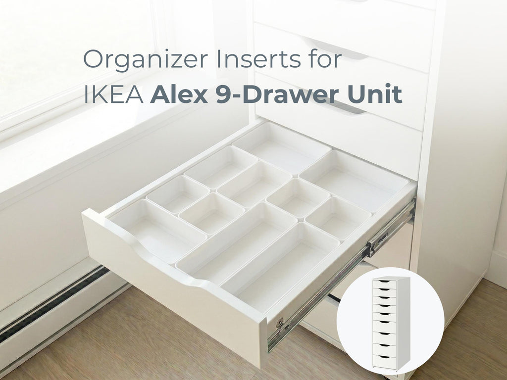 2.9” Tall Organizer Inserts for IKEA 9-Drawer Alex | Modular and Stackable Drawer Inserts for Perfect Fit and Versatility