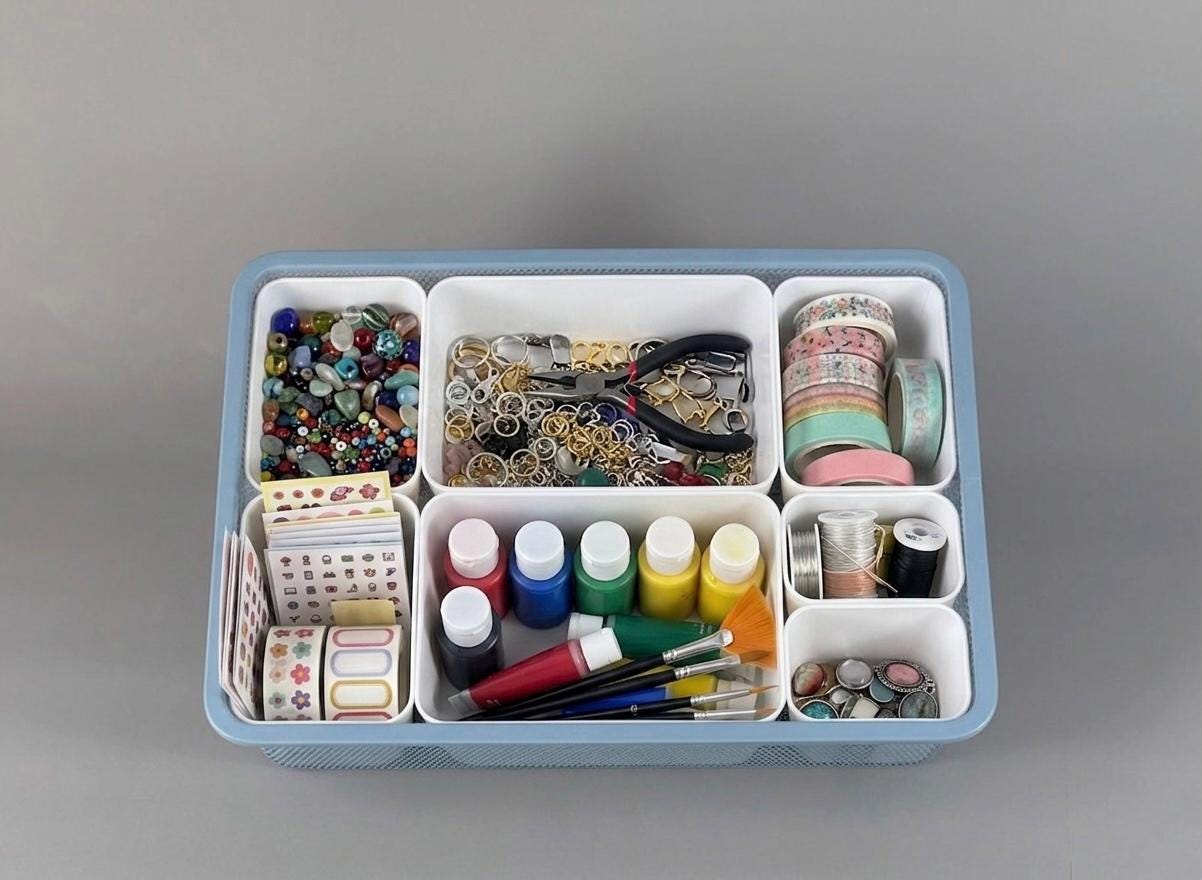 Modular Organizer Inserts for IKEA Trofast Mesh Bins | Craft Supply Storage Bin System