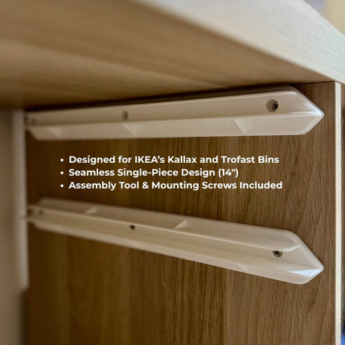 Drawer Conversion Kit for IKEA Kallax and Trofast Drawers – 14" Single-Piece Slide Rails with Assembly Tool & Screws | DIY Storage