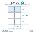 Layout A — ALEX 9-Drawer, 1.75" & 2.9" inserts